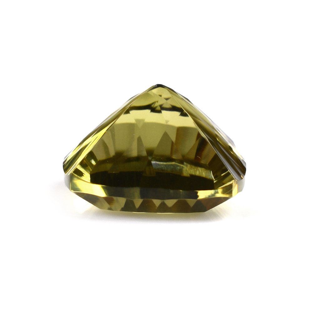OLIVE QUARTZ CONCAVE CUT CUSHION (DES#72) 14MM 10.26 Cts.