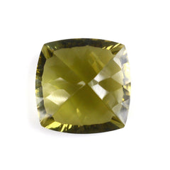 OLIVE QUARTZ CONCAVE CUT CUSHION (DES#72) 14MM 10.26 Cts.