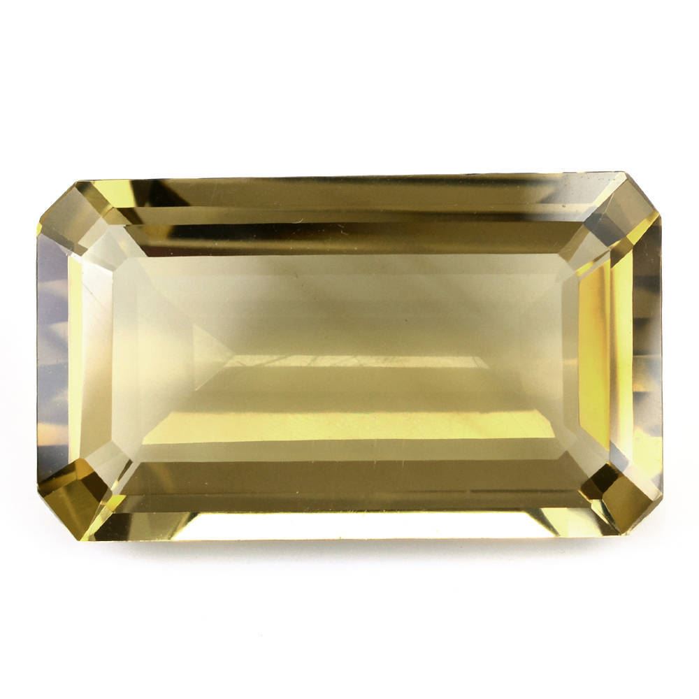 OLIVE QUARTZ CUT BAGUETTE 24X14MM 19.77 Cts.