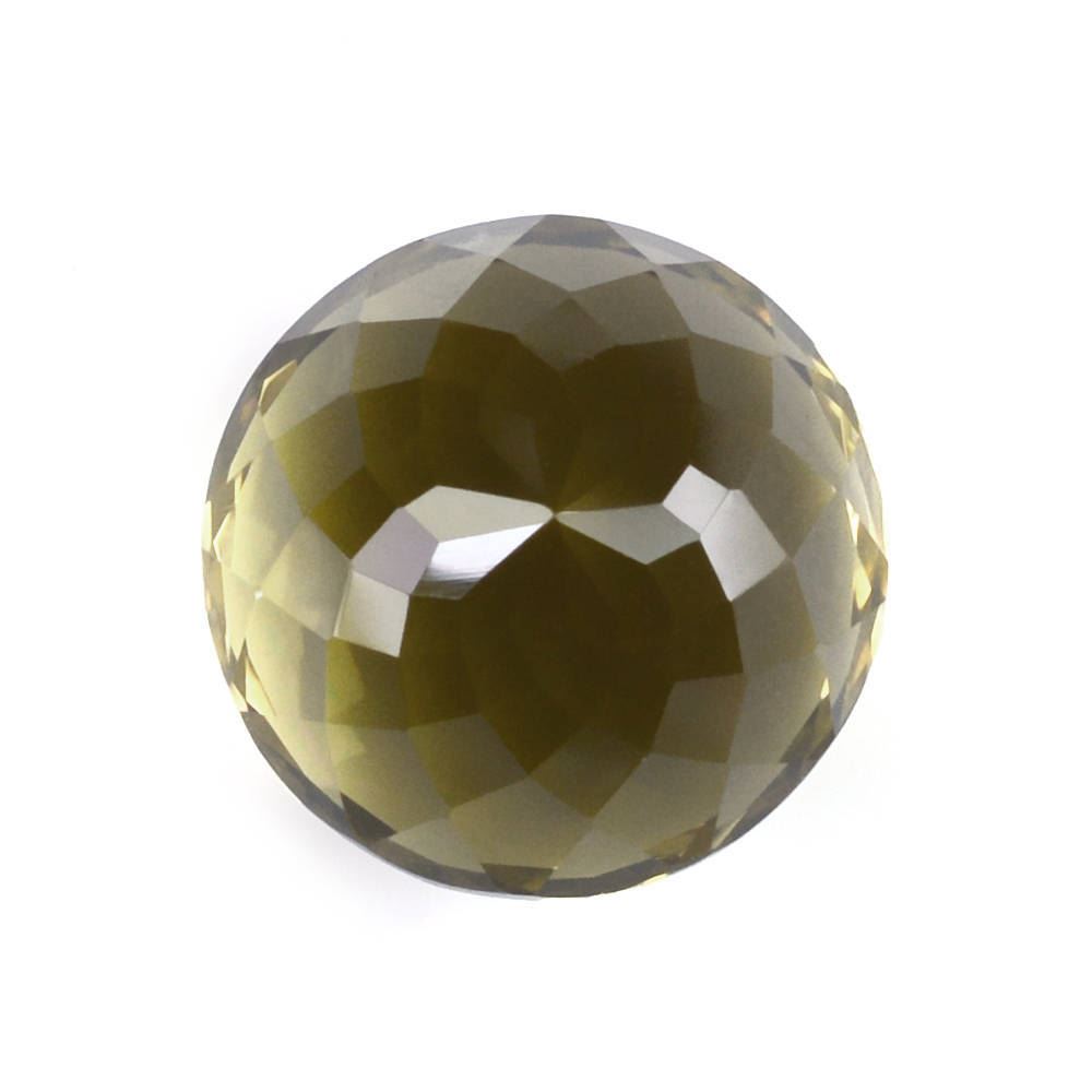 OLIVE QUARTZ PORTUGUESE CUT ROUND (DES#34) 12MM 8.90 Cts.