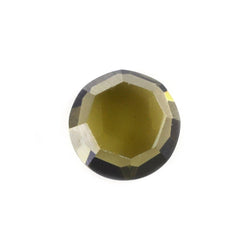 OLIVE QUARTZ FOOTBALL CUT ROUND CAB 7MM 1.37 Cts.