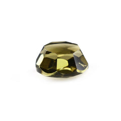 OLIVE QUARTZ FOOTBALL CUT ROUND CAB 7MM 1.37 Cts.