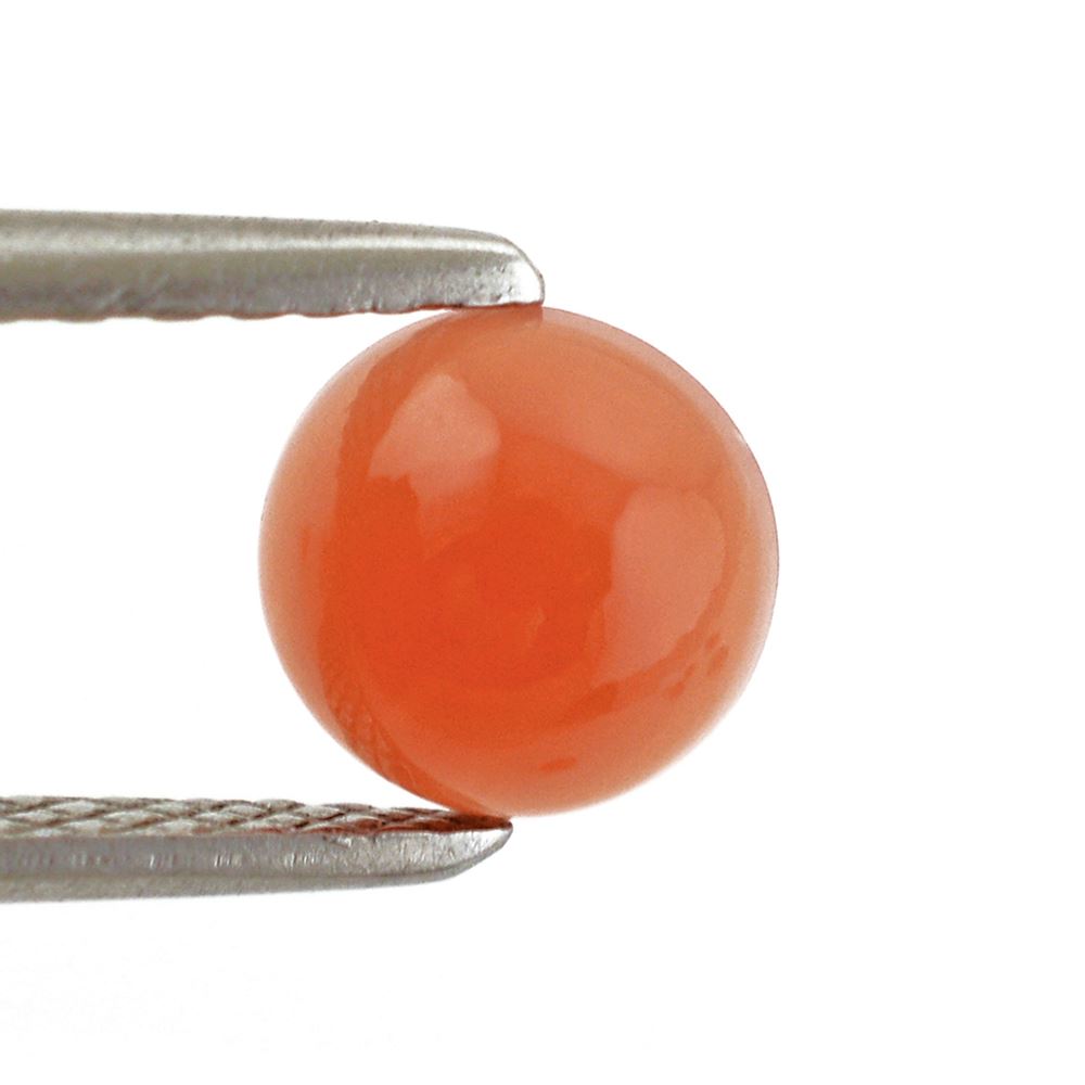 ORANGE MOONSTONE ROUND CAB 6MM 0.94 Cts.