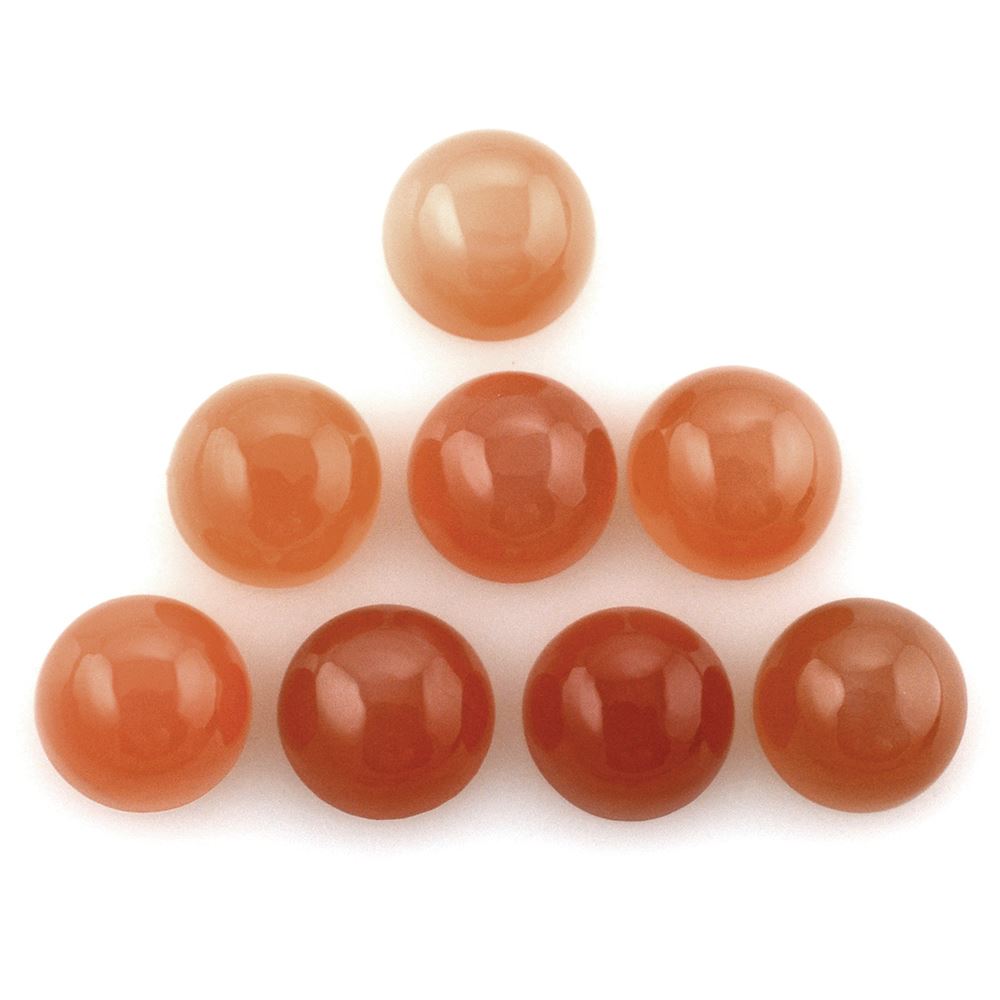 ORANGE MOONSTONE ROUND CAB 6MM 0.94 Cts.