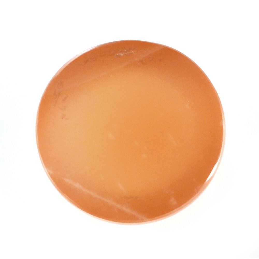 ORANGE MOONSTONE PLAIN ROUND CAB 12MM 6.73 Cts.