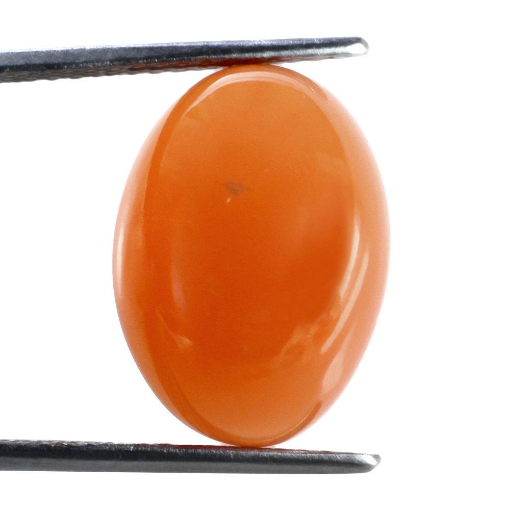 ORANGE MOONSTONE OVAL CAB 18X13MM 12.92 Cts.