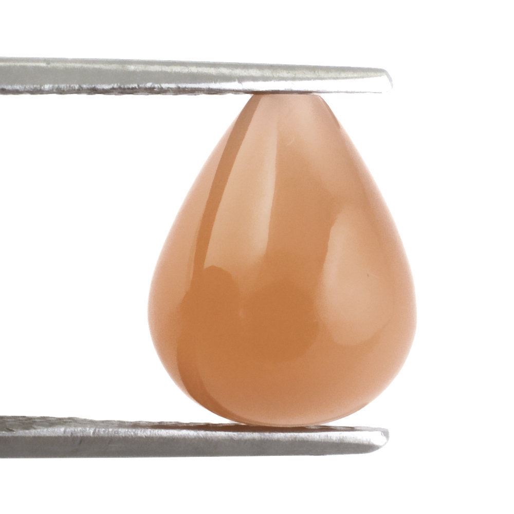 ORANGE MOONSTONE PLAIN DROPS (HALF DRILL) 12X10MM 7.70 Cts.
