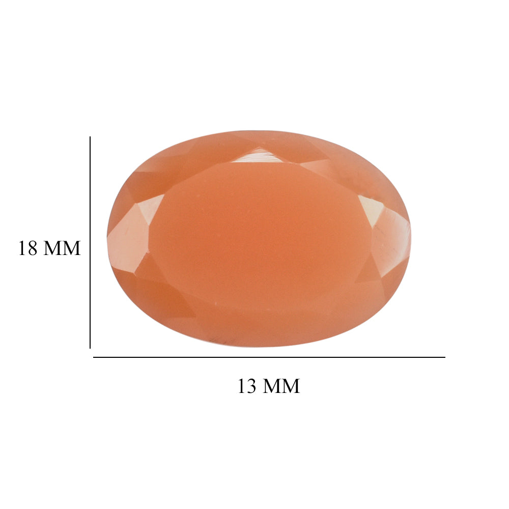 ORANGE MOONSTONE BOTH SIDE TABLE CUT OVAL 18X13MM 7.90 Cts.