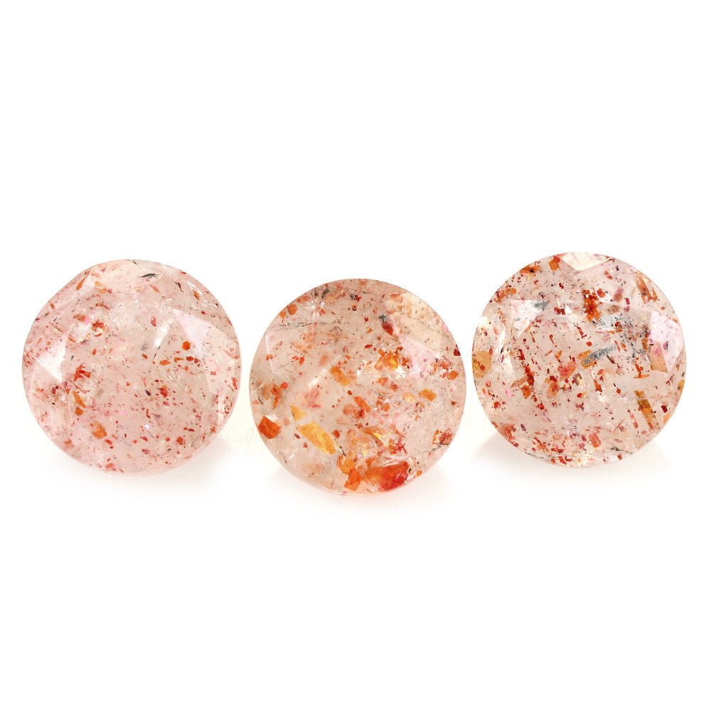 ORANGE FELDSPAR CUT ROUND 7MM 1.15 Cts.