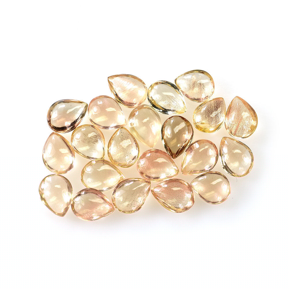 ORANGE SUNSTONE PLAIN LENTIL PEAR 7X5.60MM 0.81 Cts.