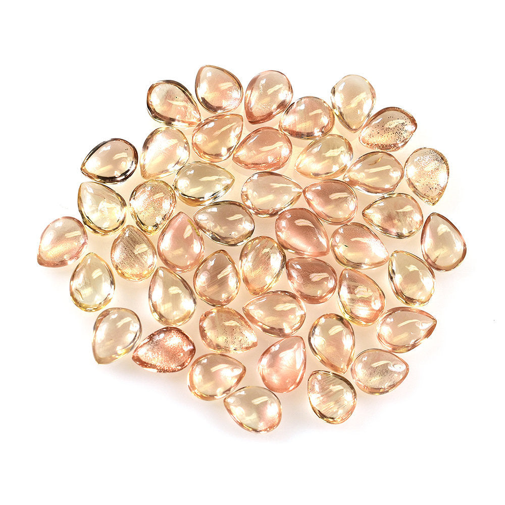 ORANGE SUNSTONE PLAIN LENTIL PEAR 8X6MM 1.07 Cts.