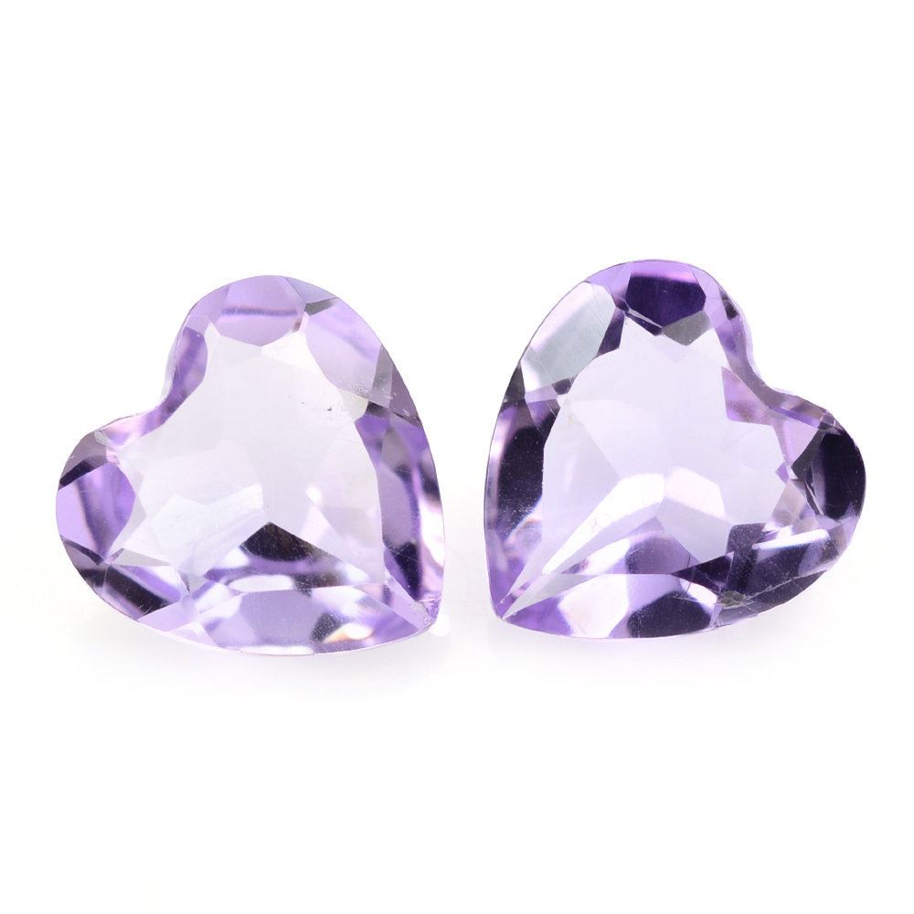 PINK AMETHYST CUT HEART 8MM (AA/CLEAN)  1.42 Cts.