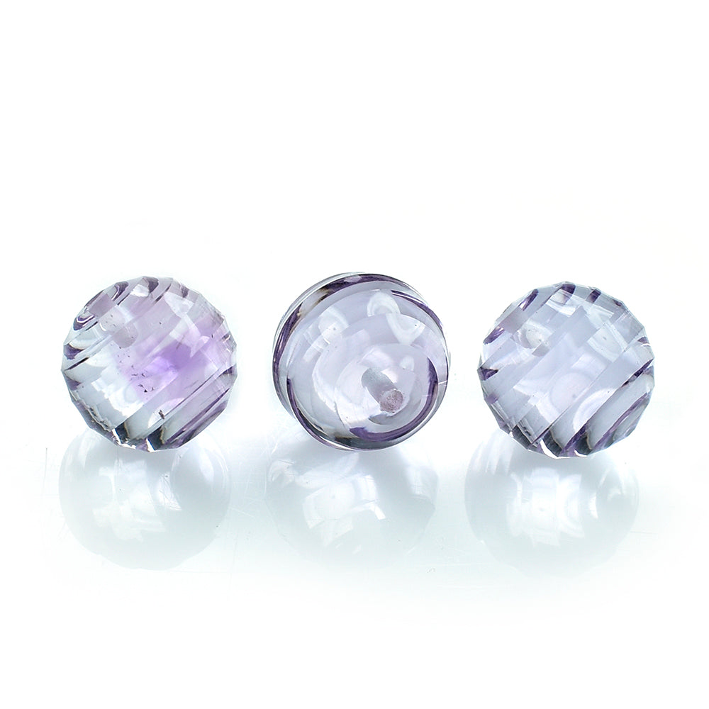 PINK AMETHYST CONCAVE CUT BALL (DES#136) (HALF DRILL) (MEDIUM) 10MM 6.35 Cts.