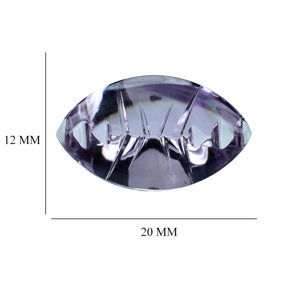 PINK AMETHYST BUFFTOP CROSS CONCAVE BACK MARQUISE (DES#102) (LITE) 20X12MM 9.91 Cts.