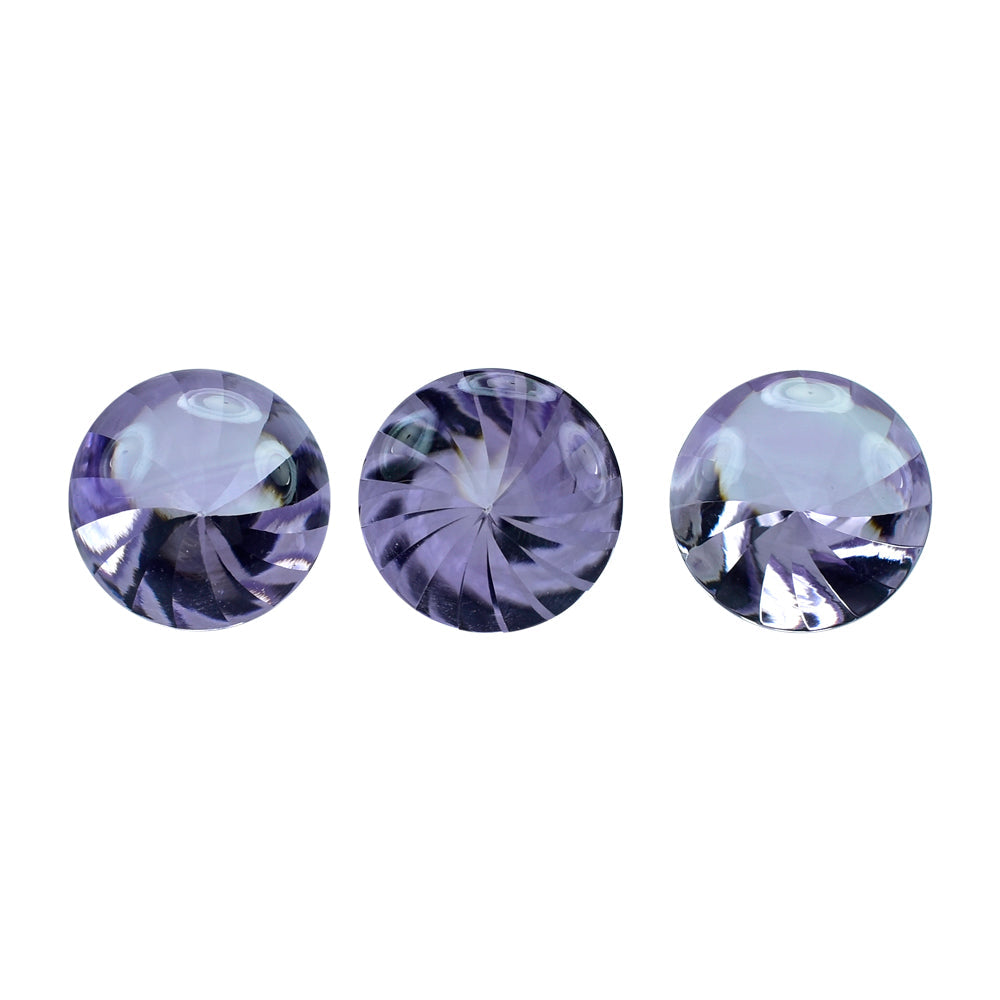 PINK AMETHYST BUFFTOP ROUND WITH TWISTED CONCAVE (DES#31) (MEDIUM) 15MM 9.90 Cts.