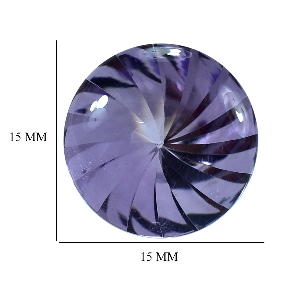 PINK AMETHYST BUFFTOP ROUND WITH TWISTED CONCAVE (DES#31) (MEDIUM) 15MM 9.90 Cts.