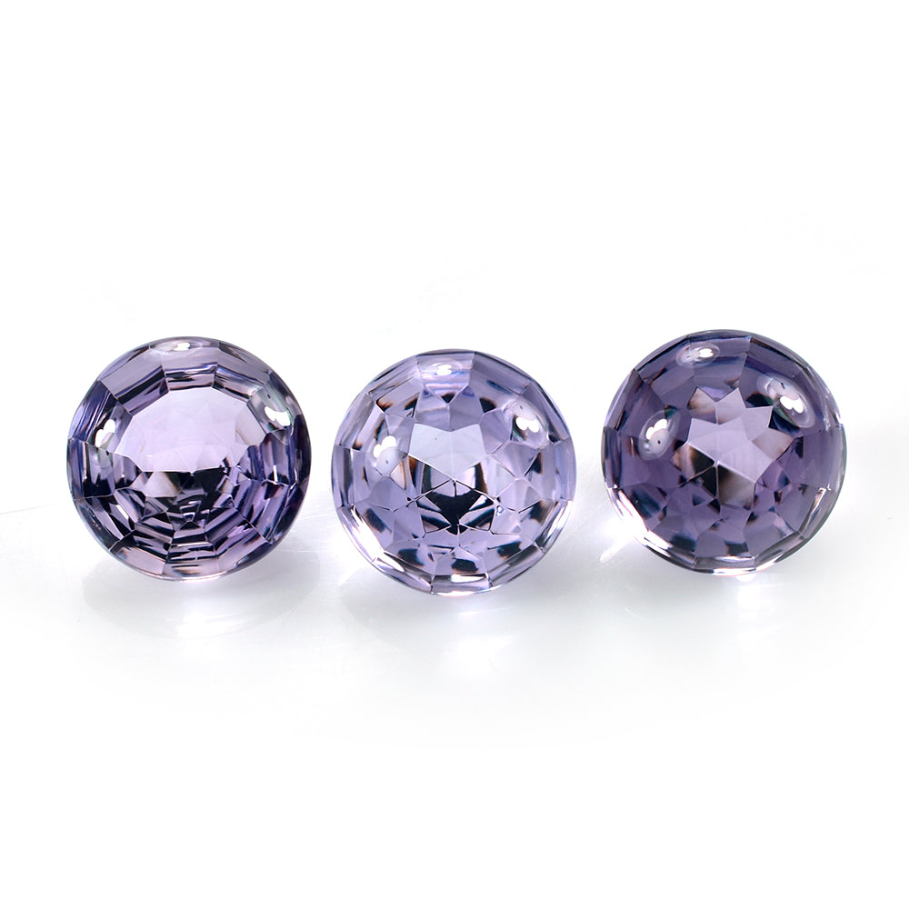 PINK AMETHYST BUFFTOP CONCAVE STEP CUT BACK ROUND (DES#47) (MEDIUM) 15MM 12.97 Cts.