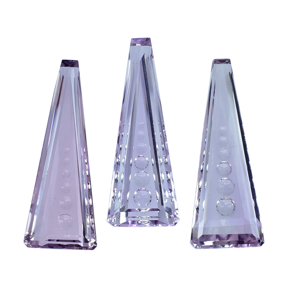 PINK AMETHYST SUPER BUBBLE TRAPEZOID (DES#121) 40X15MM 27.33 Cts.