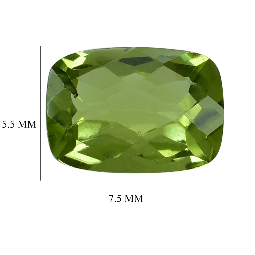 PERIDOT CHECKER CUT CUSHION 7.30X5.30MM 1.15 Cts.