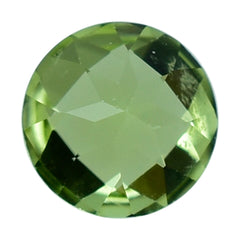 PERIDOT CHECKER CUT (GREEN/CLEAN) ROUND 4.00X4.00 MM 0.27 Cts.
