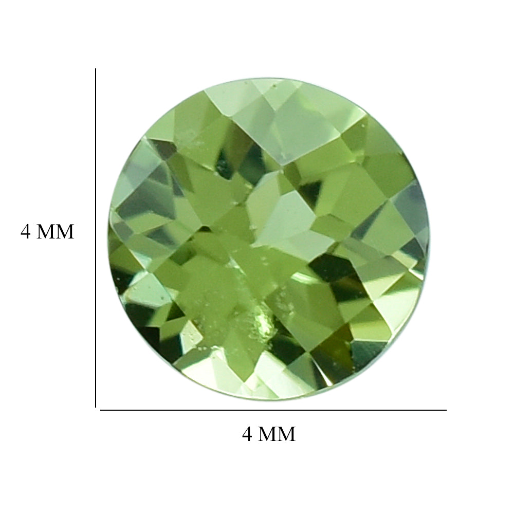 PERIDOT CHECKER CUT (GREEN/CLEAN) ROUND 4.00X4.00 MM 0.27 Cts.