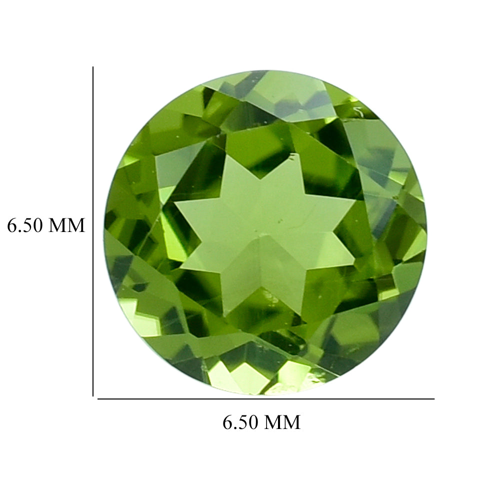PERIDOT CUT (GREEN/CLEAN) ROUND 6.50X6.50 MM 1.15 Cts.