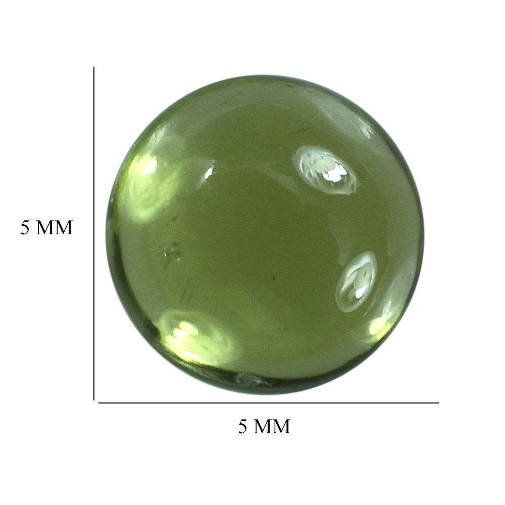 PERIDOT PLAIN CAB (GREEN/CLEAN) ROUND 5.00X5.00 MM 0.63 Cts.