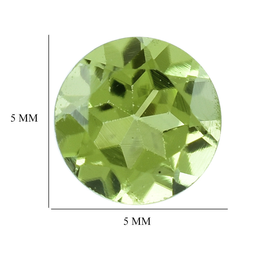 PERIDOT CUT (GREEN/CLEAN) ROUND 5.00X5.00 MM 0.52 Cts.