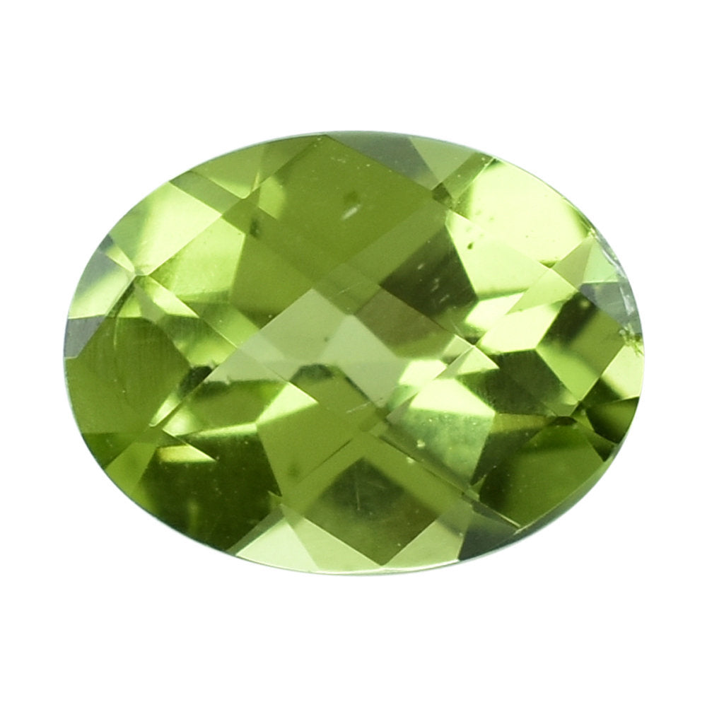 PERIDOT CHECKER CUT (GREEN/CLEAN) OVAL 8.00X6.00 MM 1.14 Cts.