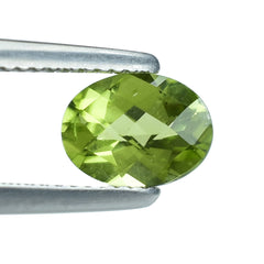 PERIDOT CHECKER CUT (GREEN/CLEAN) OVAL 8.00X6.00 MM 1.14 Cts.