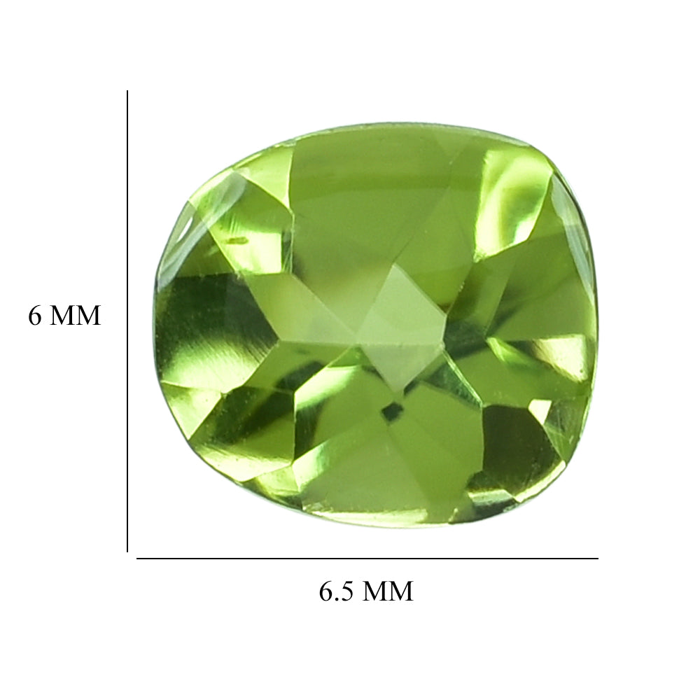 PERIDOT BUFFTOP IRREGULAR CUSHION (TOP) 6.50X6MM 0.87 Cts.