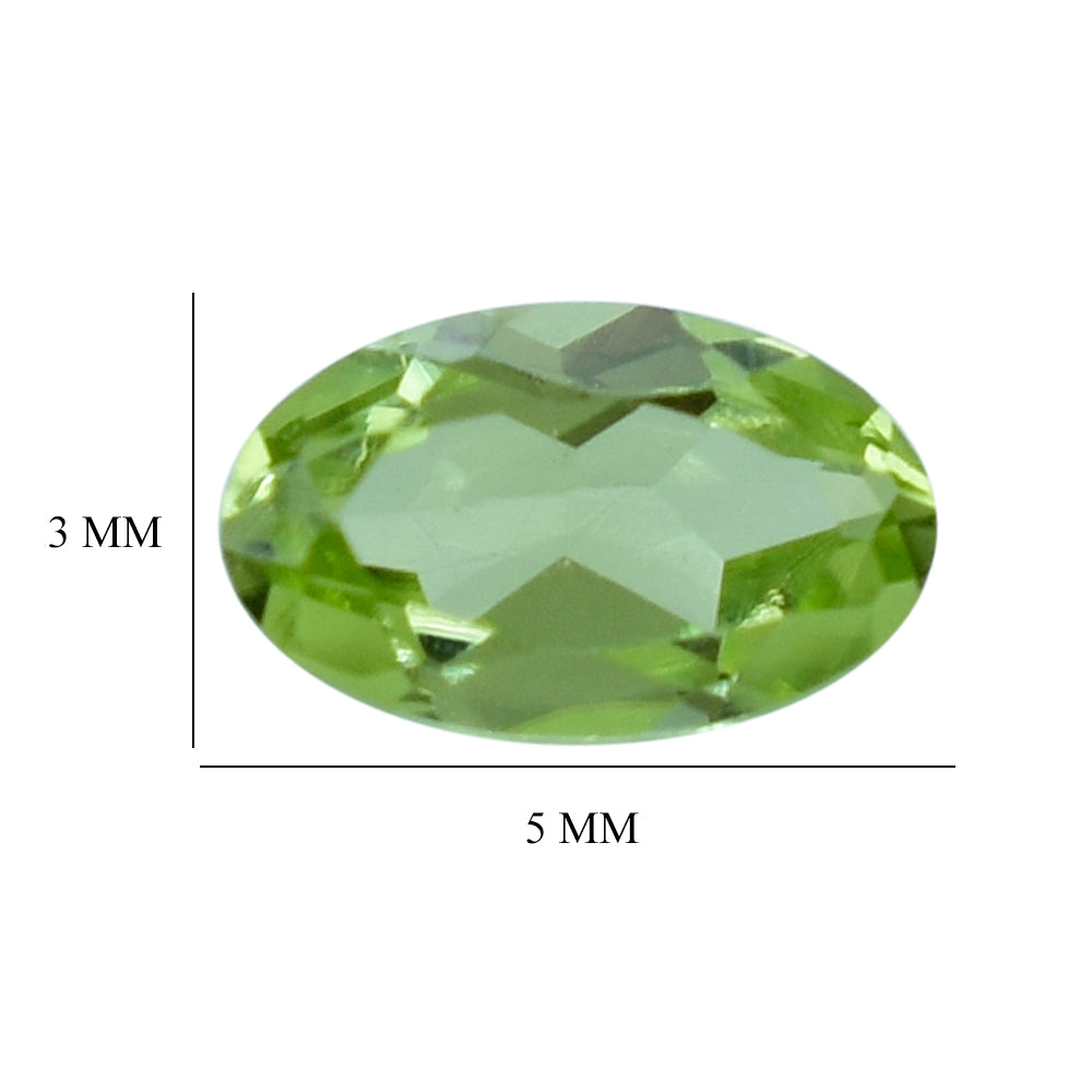 PERIDOT CUT (GREEN/CLEAN) OVAL 5.00X3.00 MM 0.23 Cts.