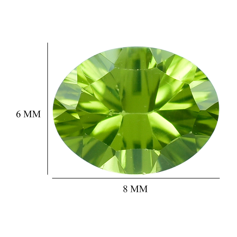 PERIDOT CONCAVE CUT (GREEN/CLEAN) OVAL 8.00X6.00 MM 1.30 Cts.