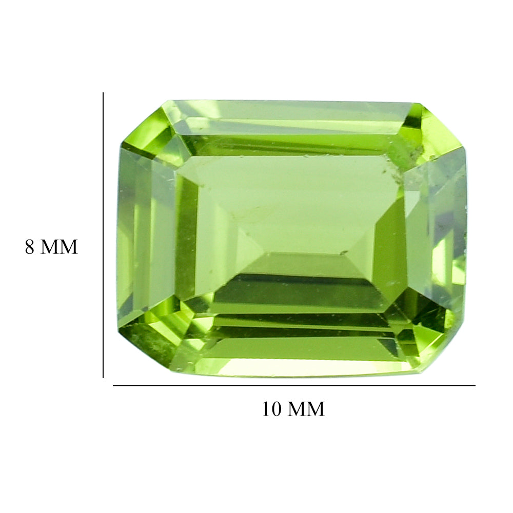 PERIDOT STEP CUT OCTOGON (GREEN COLOR\CLEAN) 10.00X8.00 MM 3.16 Cts.