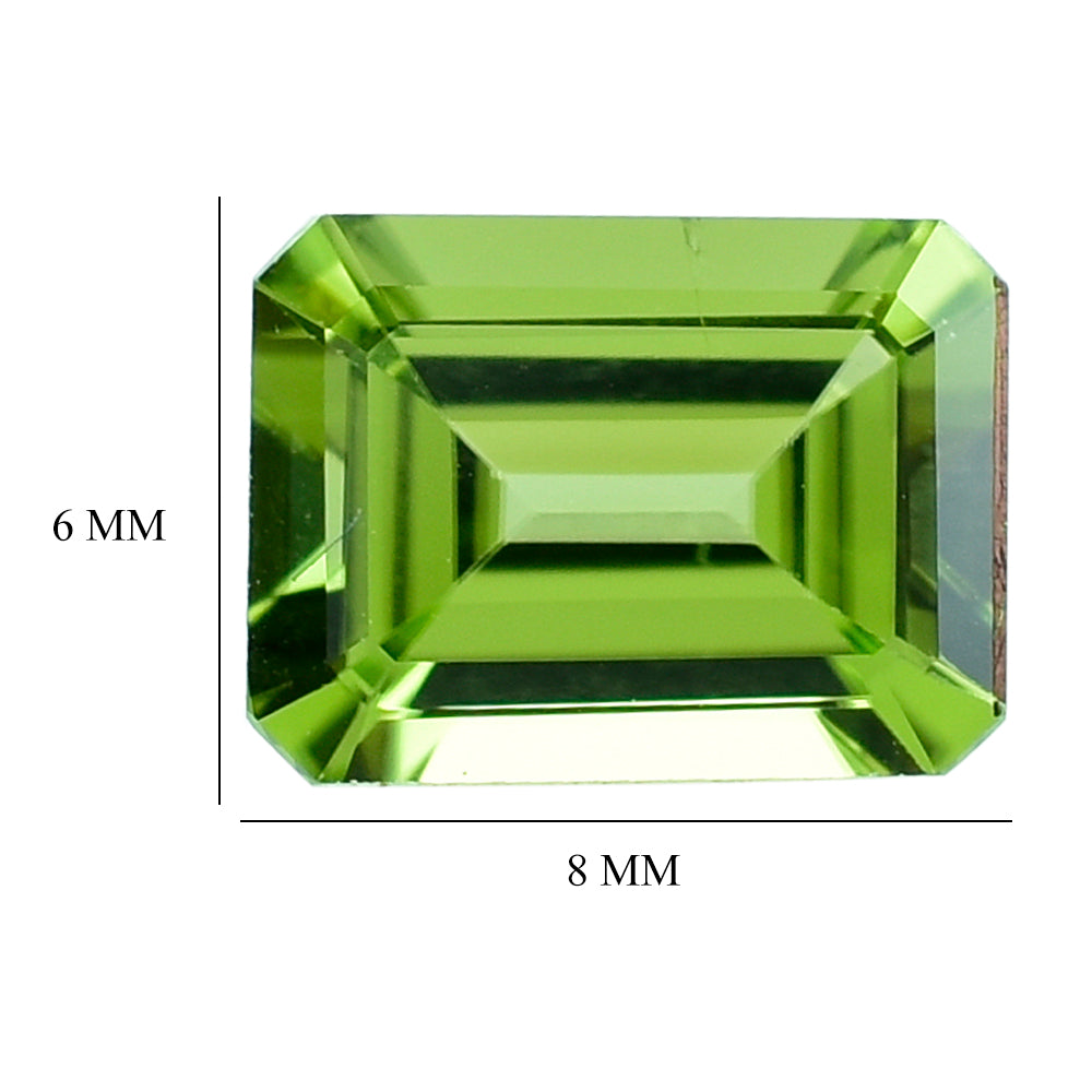 PERIDOT STEP CUT OCTOGON (GREEN COLOR\CLEAN) 8.00X6.00 MM 1.55 Cts.