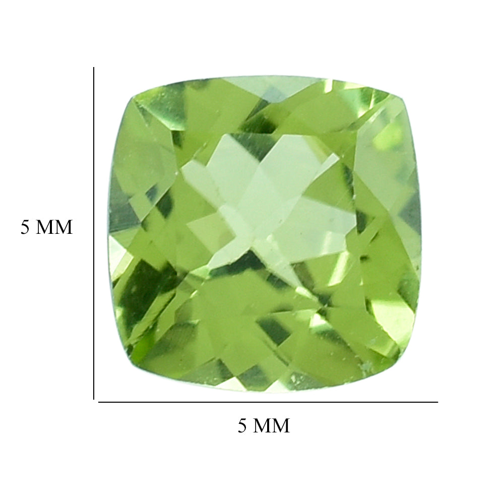 PERIDOT CUT (GREEN/CLEAN) CUSHION 5.00X5.00 MM 0.58 Cts.