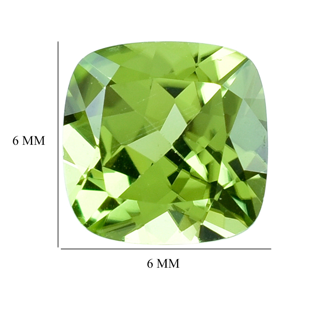 PERIDOT CUT (GREEN/CLEAN) CUSHION 6.00X6.00 MM 0.99 Cts.