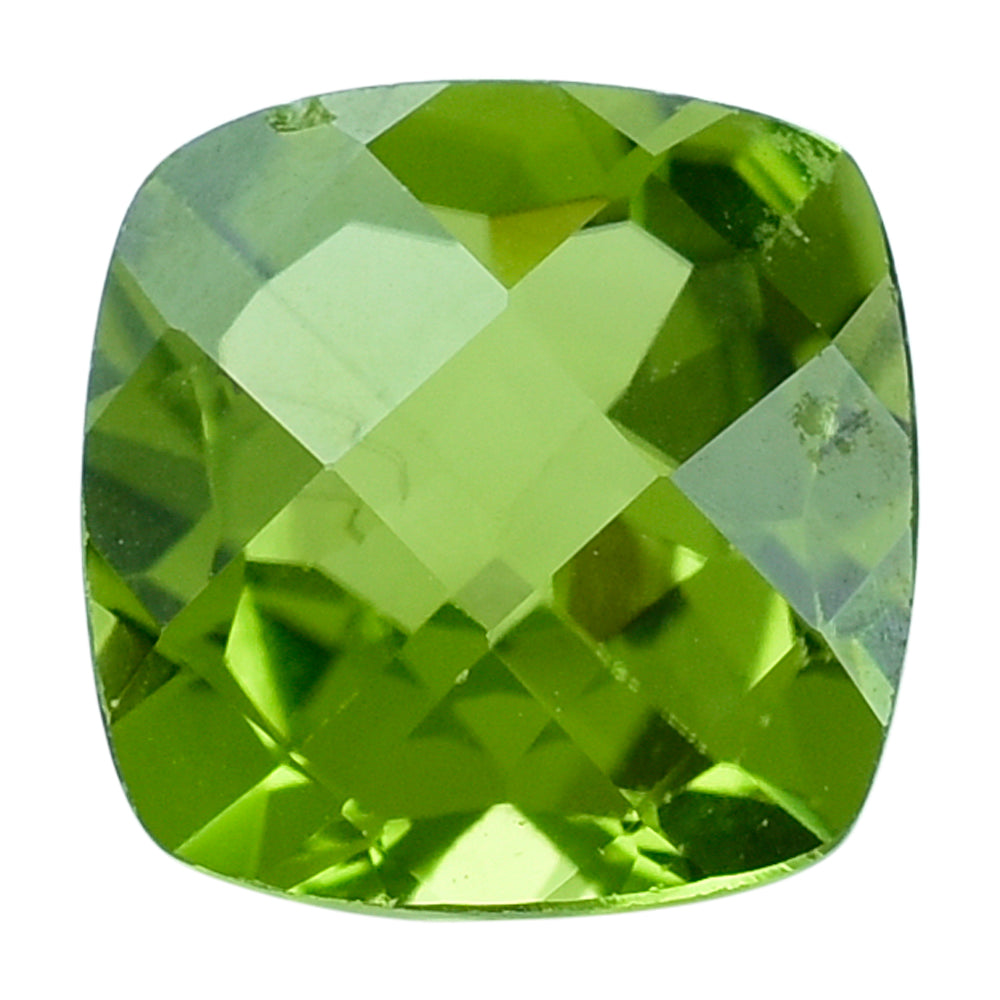 PERIDOT CHECKER CUT (GREEN/CLEAN) CUSHION 8.00X8.00 MM 2.71 Cts.