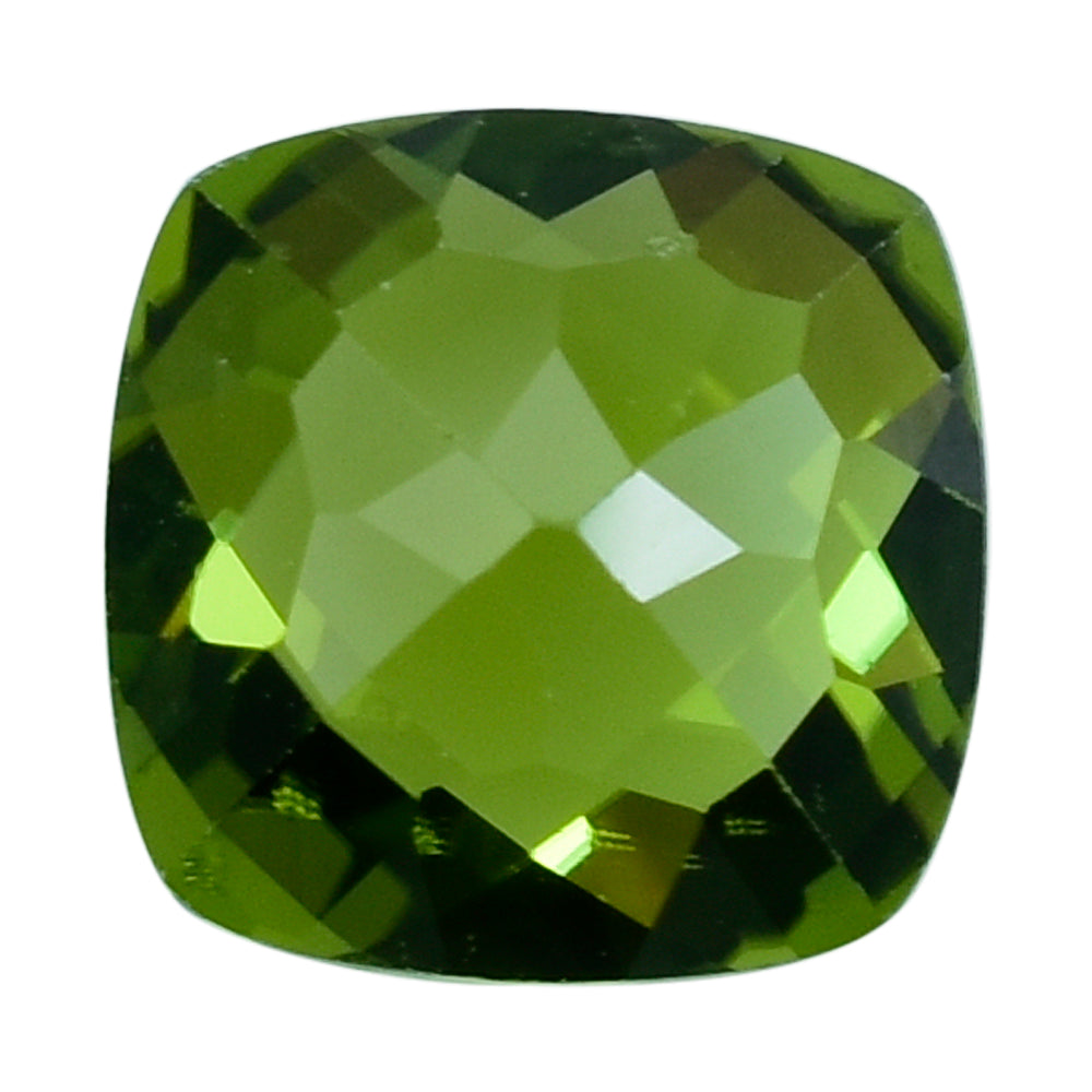 PERIDOT CHECKER CUT (GREEN/CLEAN) CUSHION 8.00X8.00 MM 2.71 Cts.