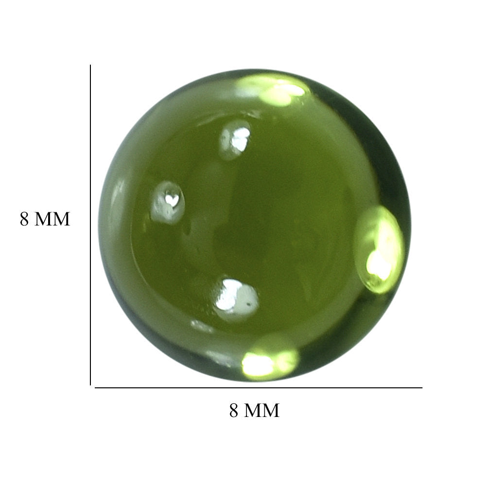 PERIDOT PLAIN CAB (GREEN/CLEAN) ROUND 8.00X8.00 MM 2.63 Cts.