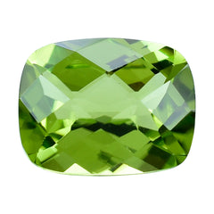 PERIDOT CHECKER CUT (GREEN/CLEAN) CUSHION 9.00X7.00 MM 2.29 Cts.