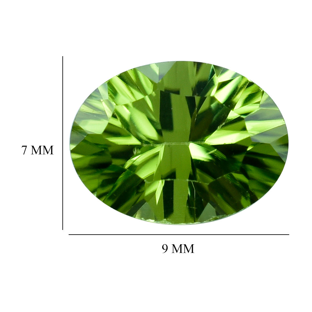 PERIDOT CONCAVE CUT (GREEN/CLEAN) OVAL 9.00X7.00 MM 1.88 Cts.