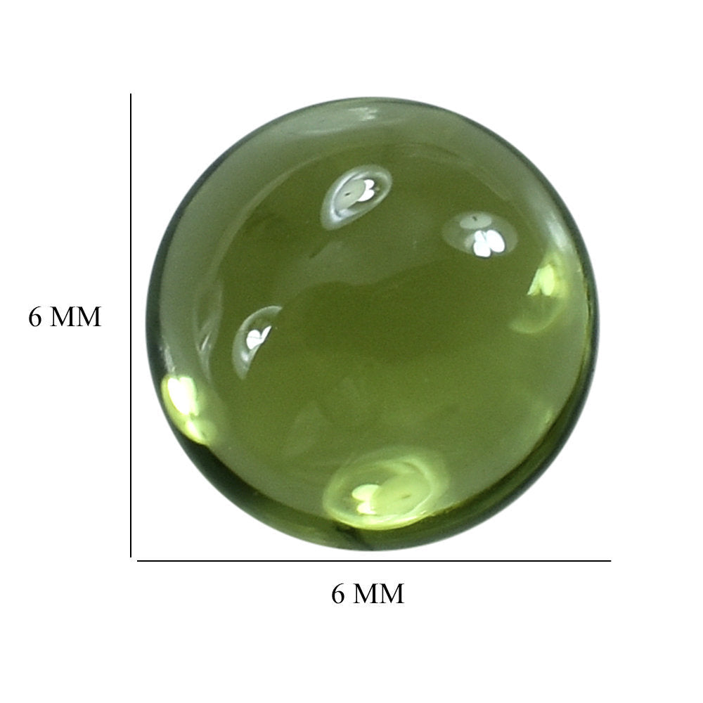 PERIDOT PLAIN CAB (GREEN/CLEAN) ROUND 6.00X6.00 MM 0.90 Cts.