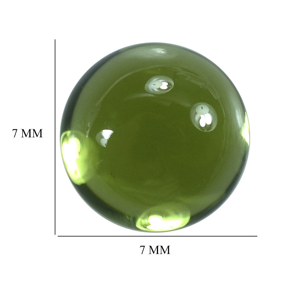 PERIDOT PLAIN CAB (GREEN/CLEAN) ROUND 7.00X7.00 MM 1.80 Cts.