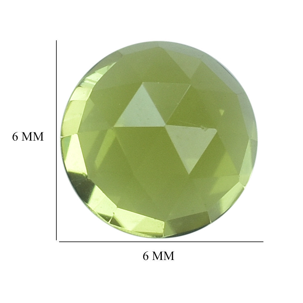 PERIDOT ROSE CUT (GREEN/EYE CLEAN) ROUND 6.00X6.00 MM 0.89 Cts.