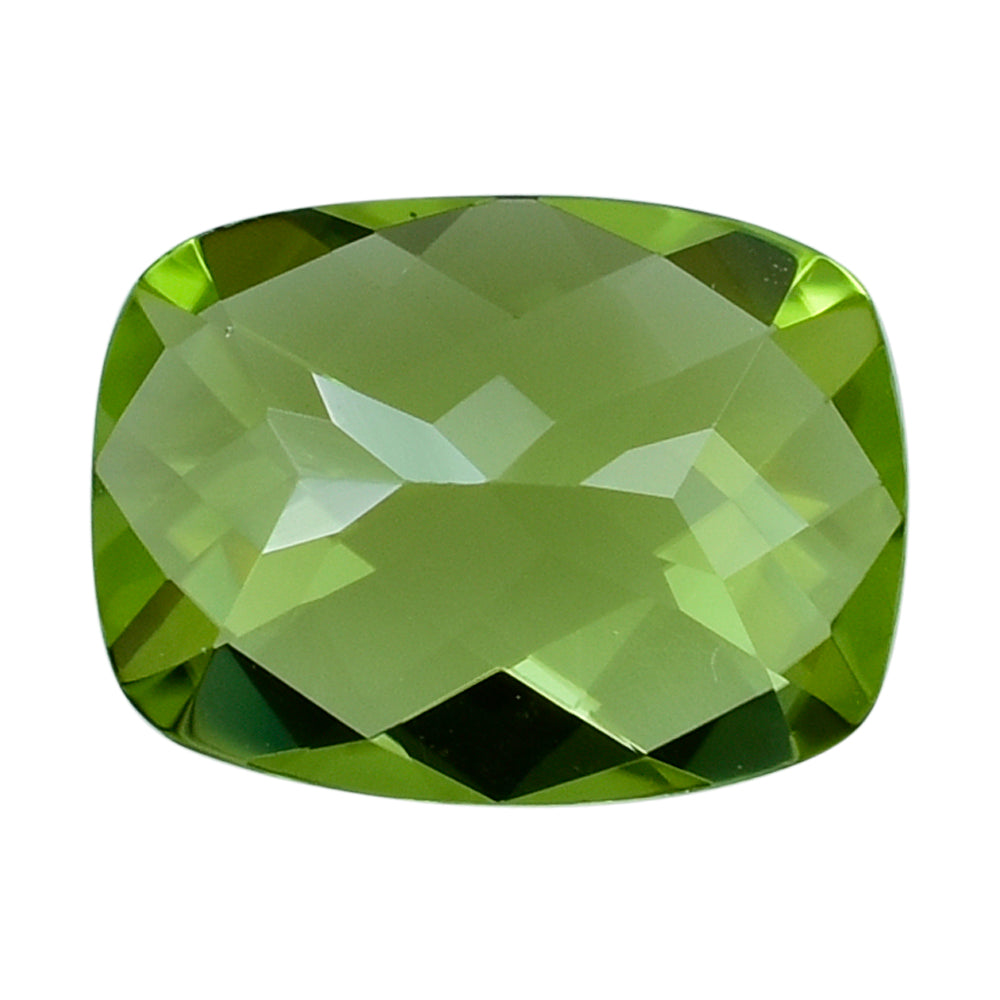 PERIDOT CHECKER CUT (GREEN/CLEAN) CUSHION 8.00X6.00 MM 1.34 Cts.