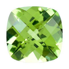 PERIDOT CHECKER CUT (GREEN/CLEAN) CUSHION 7.00X7.00 MM 1.42 Cts.