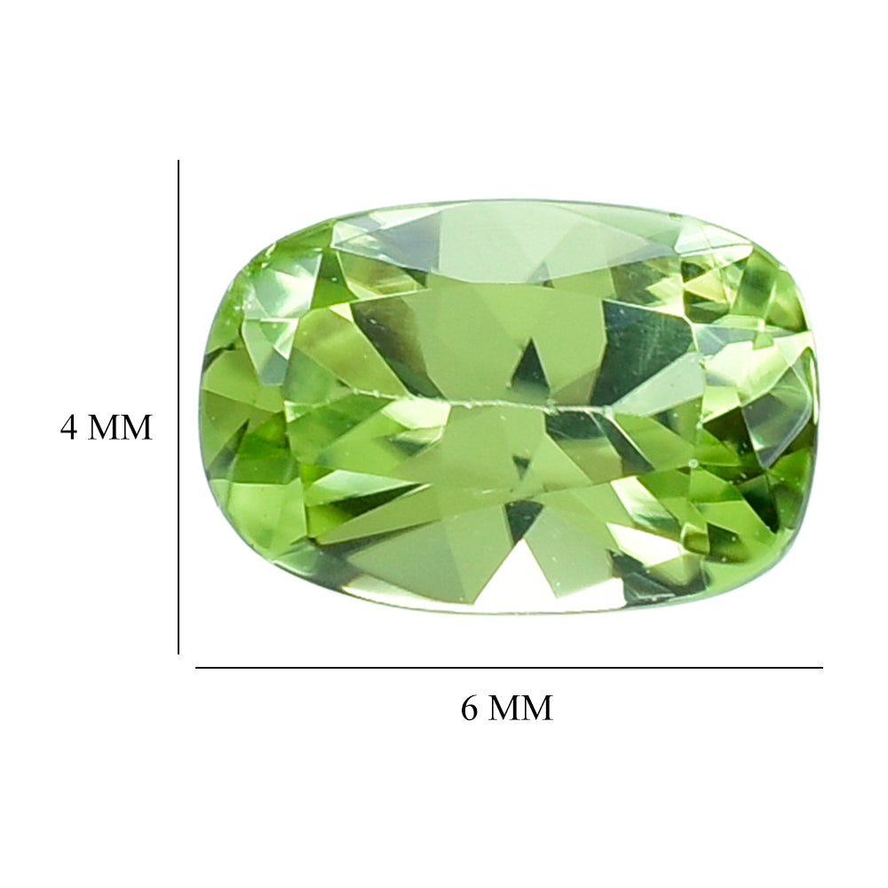 PERIDOT CUT (GREEN/CLEAN) CUSHION 6.00X4.00 MM 0.54 Cts.