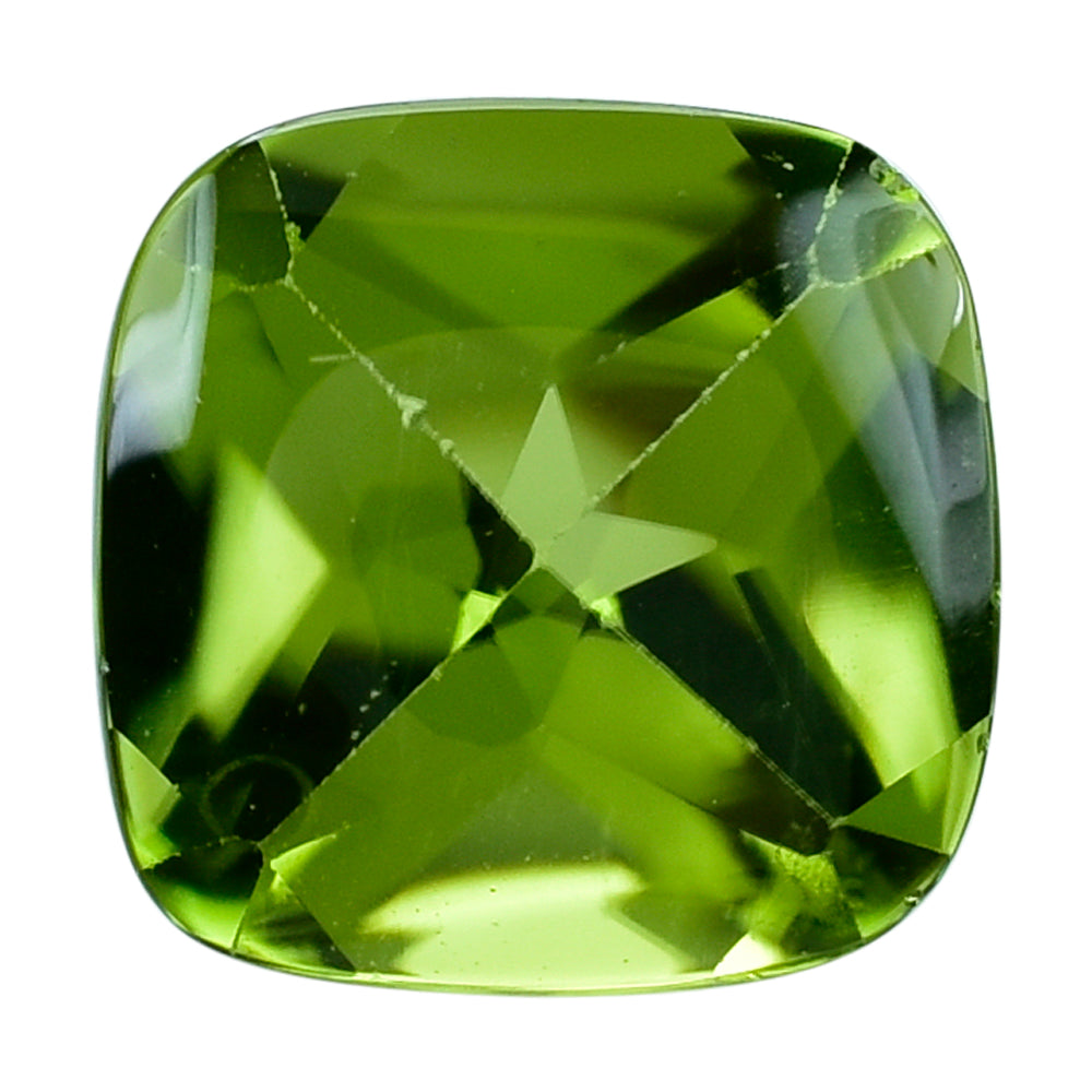 PERIDOT BUFF TOP (GREEN/CLEAN) CUSHION 9.00X9.00 MM 3.21 Cts.