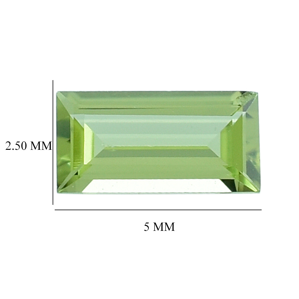 PERIDOT STEP CUT BAGUETTE (GREEN COLOR\CLEAN) 5.00X2.50 MM 0.20 Cts.